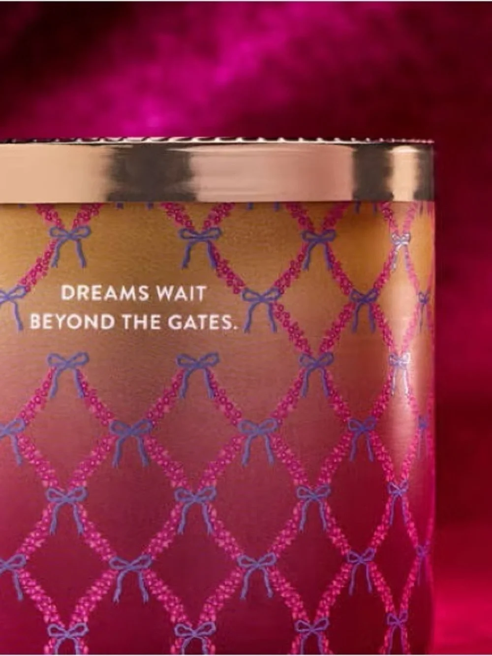 Bath & Body Works Aurora 3-Wick Candle - Pink & Gold Decorative Jar